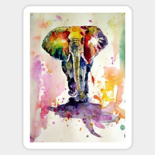 Colourful elephant walking Sticker